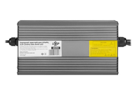 Фото Зарядний пристрій для акумуляторів LiFePO4 3.2V (3.65V)-20A-64W-LED