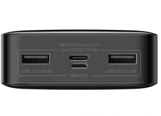 Универсальная мобильная батарея Baseus Bipow Digital Display Power Bank 20000mAh 15W Black Фото Универсальная мобильная батарея Baseus Bipow Digital Display Power Bank 20000mAh 15W Black