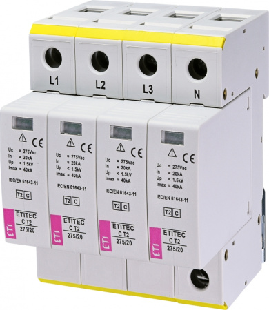 Фото Обмежувач перенапруги ETITEC С T2 275/20 (4+0)
