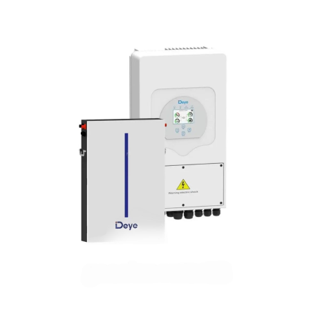 Фото комплект: гибридный инвертор Deye SUN-6k-SG05LP1-EU и аккумуляторная батарея Deye RW-M6.1
