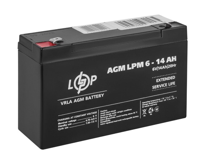 Фото Аккумулятор AGM LPM 6V - 14 Ah