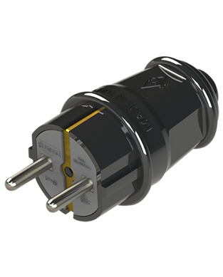 Фото Вилка євро з з/к 16А Чорна NA-UEA