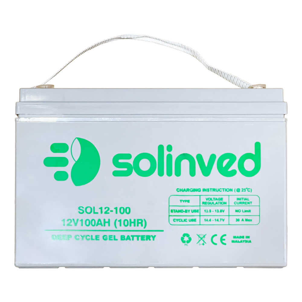 Фото Гелевий акумулятор Solinved 100 Ah 12V