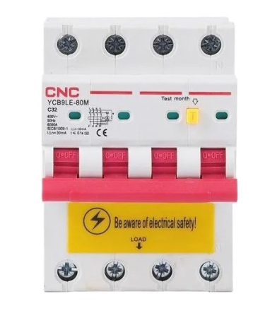 Фото Диференційний автоматичний вимикач CNC YCB9LE-80M 4P C32 6000A 30mA 230V