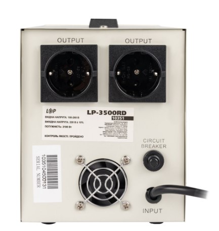 Фото Стабілізатор напруги LP-3500RD (2100Вт/7 ступ)