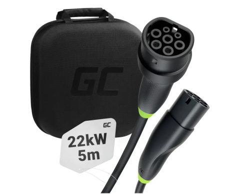 Фото Зарядний кабель для електромобілів Green Cell Snap Type 2, 22 кВт