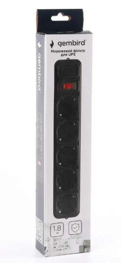 Фото Сетевой фильтр для UPS Gembird SPG5-X-6B 1.8 м 5 розеток черный