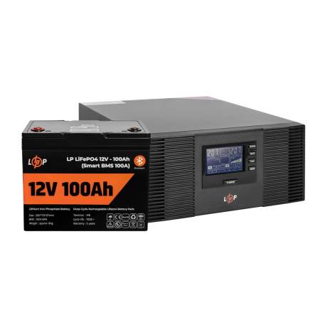 Фото Комплект резервного питания LP (LogicPower) ИБП + литиевая (LiFePO4) батарея (UPS B1500 + АКБ LiFePO4 1280W)