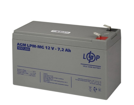Фото Акумулятор мультигелевий AGM LPM-MG 12V - 7.2 Ah