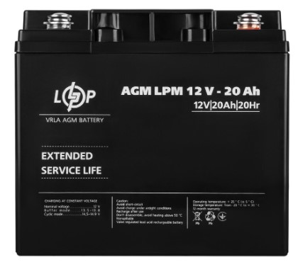 Фото Аккумулятор AGM LPM 12V-20 Ah под болт М5