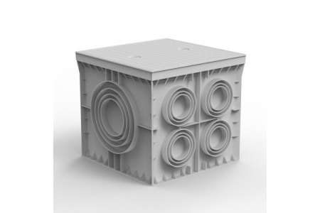 Фото Колодязь кабельний 550x550x500, 10 виходів під трубу