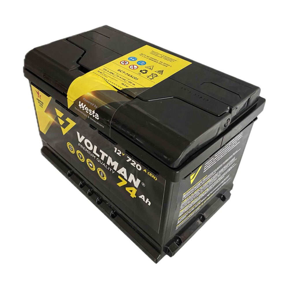 Фото Акумулятор Westa PREMIUM VOLTMAN 6СТ-74 А + зліва