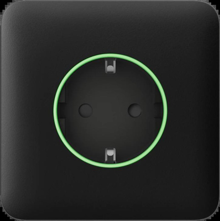 Фото Передня панель для вбудованої розетки Ajax SoloCover for Outlet smart, Jeweler, бездротова, чорний