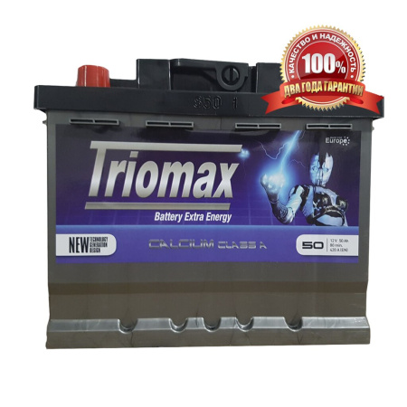 Фото Акумулятор Westa STANDARТ TRIOMAX 6СТ-50 А3+ праворуч
