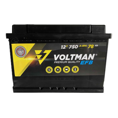 Фото Акумулятор Westa EFB VOLTMAN 6СТ-78 А + зліва