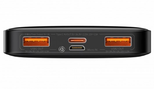 Универсальная мобильная батарея Baseus Bipow Digital Display Fast Charge Power Bank 10000mAh 20W Black Фото Универсальная мобильная батарея Baseus Bipow Digital Display Fast Charge Power Bank 10000mAh 20W Black