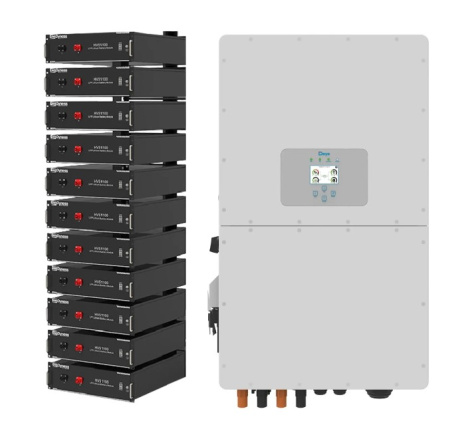 Фото Система зберігання енергії DEYE SUN-50K-SG01HP3-EU-BM4-HV51100-11-56.32kW-LFP 50kW 56.32kWh 1BAT LiF