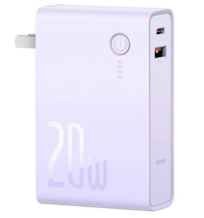 Фото Універсальна мобільна батарея Baseus Power Station 2 Power Bank Adaptor 10000mAh 20W CN Purple