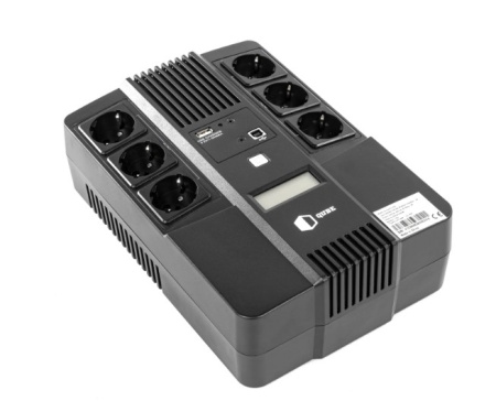 Фото Источник бесперебойного питания (UPS) линейно – интерактивный Qube AIO 650, 650VA/360W, LCD, 6 x Schuko, RJ-45, USB (QBAIO650)
